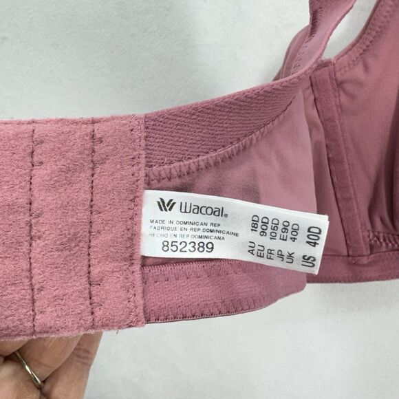 Wacoal 40D Bra How Perfect Full Figure Wire Free Mauve Pink Comfort 852389 - Picture 4 of 6